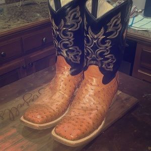 Custom ostrich boots made in Nashville, TN.